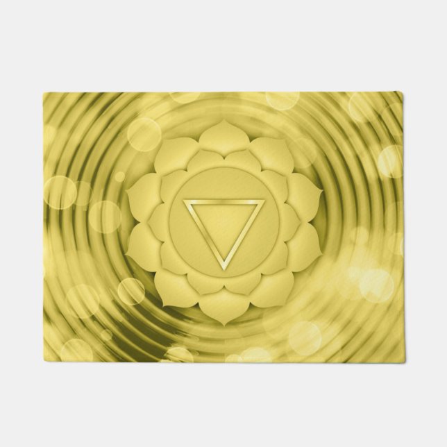 Elegant Gold Chakra Zen Yoga Spiritual Meditation Doormat (Front)