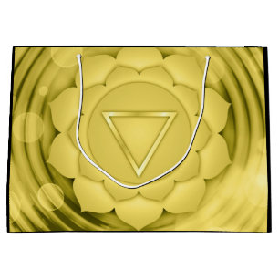 Elegant Gold Chakra Zen Yoga Spiritual Meditation Large Gift Bag