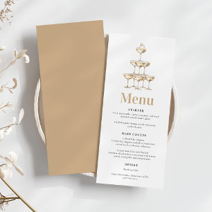 Elegant Gold Champagne Retro Bridal Shower Menu
