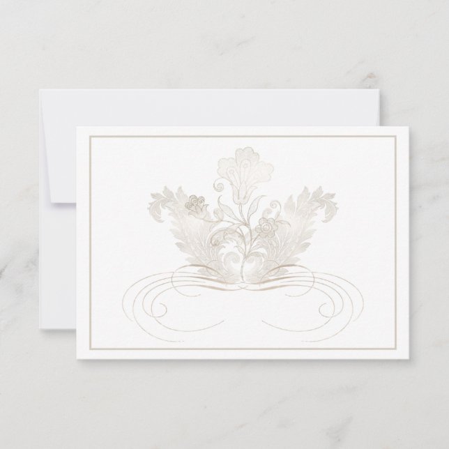 Elegant Gold Champagne RSVP Response Card (Front)