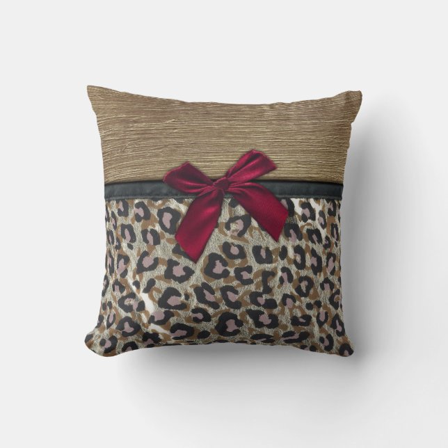 Elegant Gold Cheetah Print Cushion (Front)