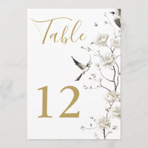 Elegant Gold Chinoiserie Floral Table Numbers