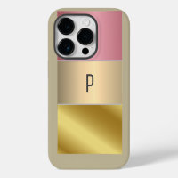 Elegant Gold Chopper Pink Metallic monogram Name
