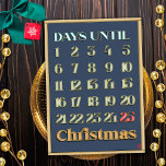 Elegant Gold Christmas Countdown Advent Calendar Holiday Card<br><div class="desc">Looking for a creative way to send your holiday cards this year? Look to our Elegant Gold Christmas Countdown Advent Calendar Holiday Card! This card features a beautiful digital gold effect on a blue background perfect for adding a touch of luxury to your festive greetings. The calendar is filled with...</div>