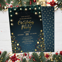Elegant Gold Christmas House Corporate Party