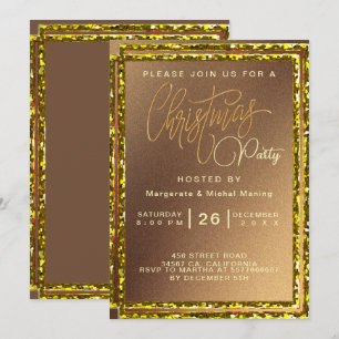Elegant Gold Christmas Invitation