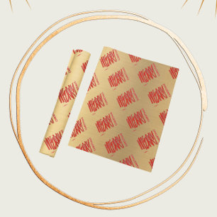 Elegant Gold Christmas Modern Red Wrapping Paper