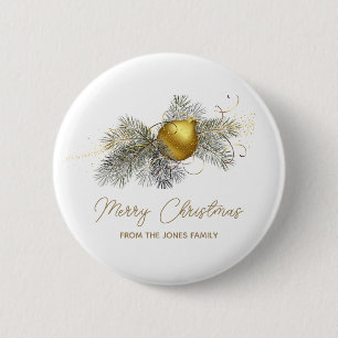 Elegant gold Christmas Ornament Party 6 Cm Round Badge
