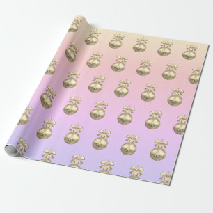 Elegant Gold Christmas Ornament Pattern Wrapping Paper
