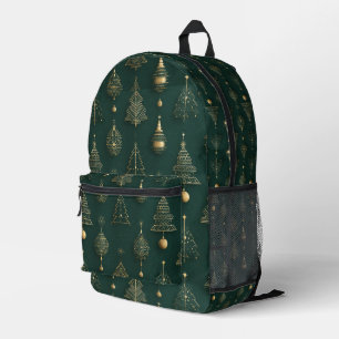 Elegant Gold Christmas Ornaments Pattern Printed Backpack