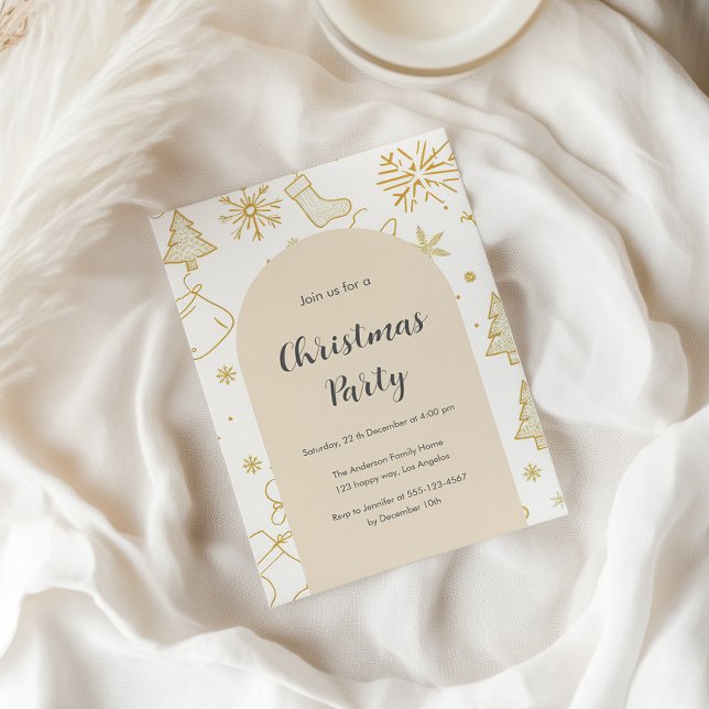Elegant Gold Christmas Party Invitation (Creator Uploaded)