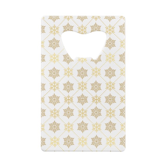 Elegant Gold Christmas Snowflakes Pattern (Back)