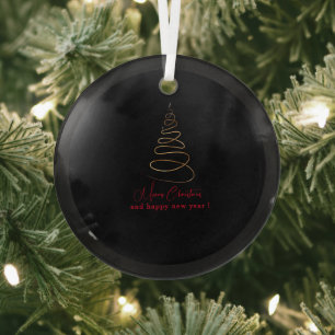 Elegant Gold Christmas Tree Glass Tree Decoration