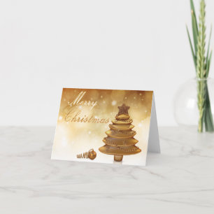 Elegant Gold Christmas Tree Holiday Card