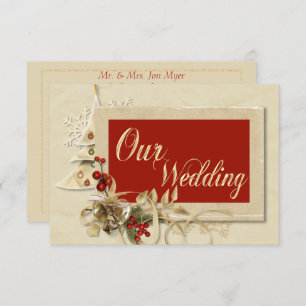 Elegant Gold Christmas Wedding Invitation