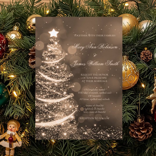 Elegant Gold Christmas Wedding Invitation (Elegant Gold Christmas Wedding Invitation)