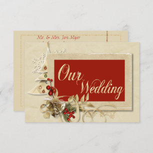 Elegant Gold Christmas Wedding Invitation