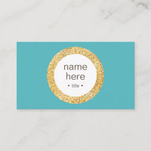 Elegant Gold Circle Glitter Business Card