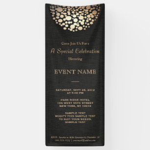 Elegant Gold Circle Sphere Black Banner