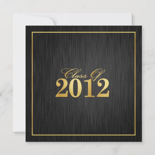 Elegant "Gold" Class of 2012 Graduation Invitation (Front)
