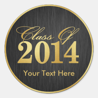 Elegant "Gold" Class of 2014 Graduation Classic Round Sticker