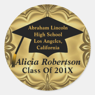 Elegant Gold Class Of 201x Graduation Stickers
