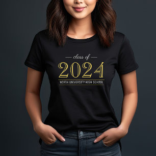 Elegant Gold Class of 2022 Custom Graduation Tri-Blend Shirt