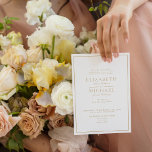 Elegant Gold Classic Script Wedding Invitation<br><div class="desc">A classic, elegant gold wedding invitation, featuring script calligraphy. Perfect for the modern bride having a formal affair. Contact designer for matching products. Thank you sooo much for supporting our small business, we really appreciate it! We are so happy you love this design as much as we do, and would...</div>