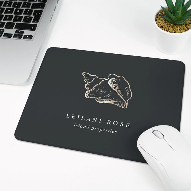 Elegant Gold Conch Shell Mouse Pad (Creator Uploaded)