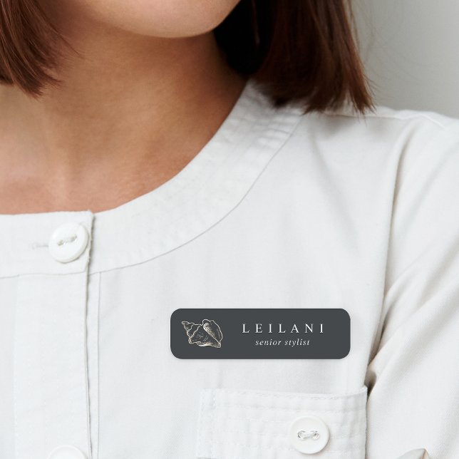 Elegant Gold Conch Shell Name Tag (Creator Uploaded)