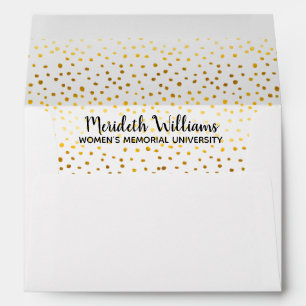 Elegant Gold Confetti Custom Graduation Envelope