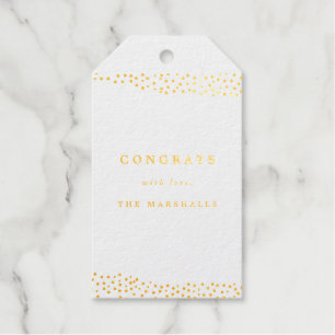 Elegant Gold Confetti Gift Tags