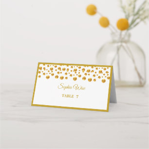 Elegant Gold Confetti Place Card