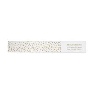 Elegant Gold Confetti Wrap Around Label