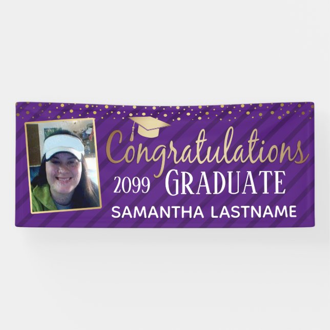 Elegant Gold Congratulations Graduate 2022 Banner (Horizontal)