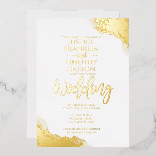 Elegant Gold Corner Border Traditional Wedding  (Envelope)
