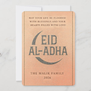 Elegant Gold Crescent Eid Al-Adha Greeting Card