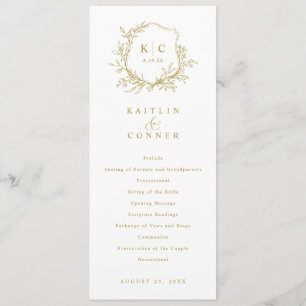 Elegant Gold Crest Vintage Wedding Programs