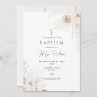 Elegant Gold Cross and peals girl Baptism