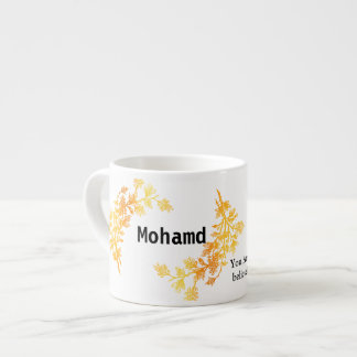 Elegant Gold Custom Name Personalized Espresso Cup