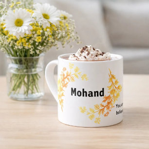 Elegant Gold Custom Name Personalized Espresso Cup