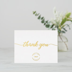 Elegant Gold Customer Appreciation Business Foil Holiday Postcard