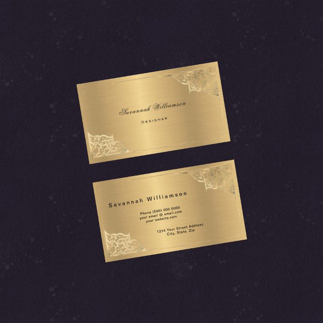 Elegant Gold Customisable Business Card (Creator Uploaded)