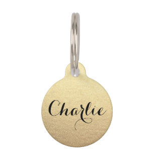 Elegant gold customised lost dog contact info pet tag