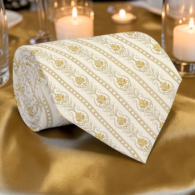 Elegant Gold Damask Custom Necktie (Creator Uploaded)