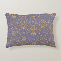 Elegant Gold Damask on Periwinkle Blue