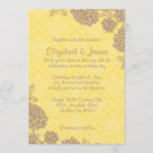Elegant Gold Damask Wedding Invitations