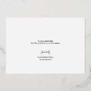 Elegant Gold dark red Business Thank you   Foil Holiday Card