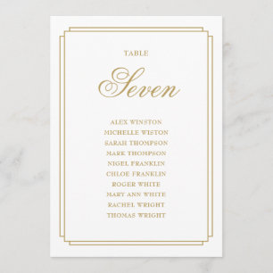 Elegant Gold Deco Table Number Seating Chart