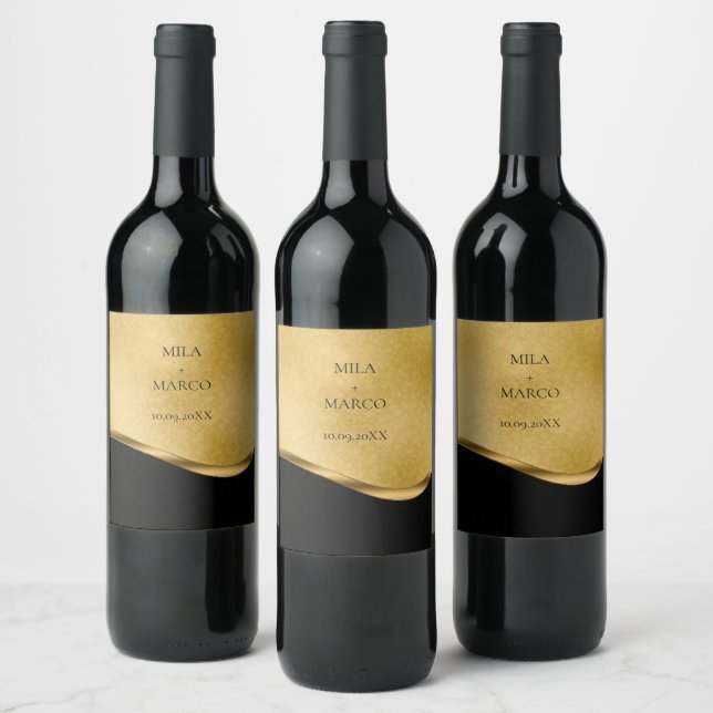 Elegant Gold Deco  Wine Label (Bottles)